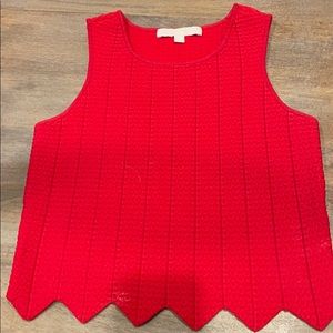 Hot red top cropped